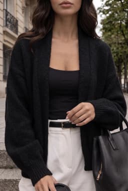 Μαύρη Ζακέτα Bolero με Μανίκια Μπαλόνι — Μαύρο