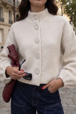 Πλεκτό Cardigan με Kουμπιά Stone — Stone