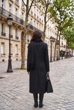 Soft Textured Fringed Winter Scarf Everyday Basic Wrap Solid Black — Black