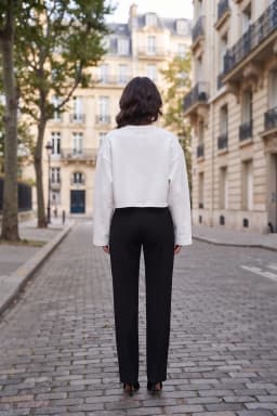 White Cropped Crewneck Sweatshirt