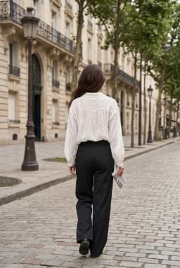 White Modal Shirt with Striped Detail — White