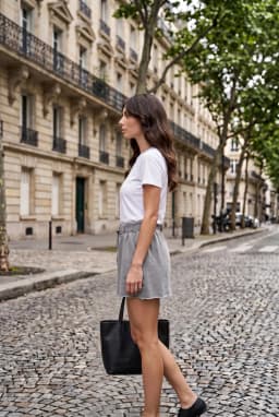 Dames 100% Katoenen Lounge Shorts met Ongezoomde Rand en Trekkoord — Grijs