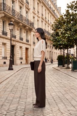 Women's Boat Neck Knit Top Off-White with Button Detail — Off-White
