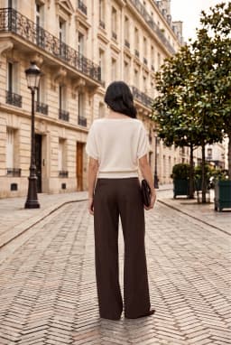 Women's Boat Neck Knit Top Off-White with Button Detail — Off-White