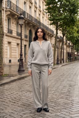 Women's Button-Detail Knit Sweater Grey — Grey
