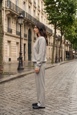 Women's Button-Detail Knit Sweater Grey — Grey