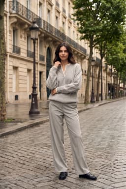 Women's Button-Detail Knit Sweater Grey — Grey