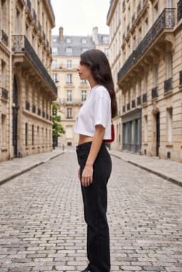 T-shirt Curta Mulher Estampado Corrente Algodão Corte Descontraído — Branco