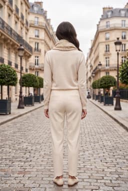 Bufanda de Invierno Brillante con Flecos Crudo para Mujer