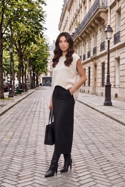 Chaleco de Punto Oversize con Cuello Redondo para Mujer — Gris