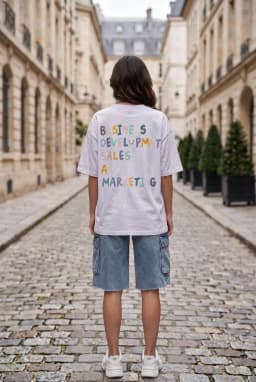 Oversized T-shirt med Grafiskt Tryck och Nedhasade Axlar för Dam Vit