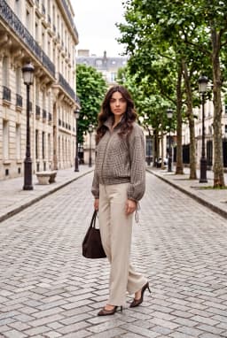 Γυναικείο Καرո Zipped Jacket Μπεζ Κόκκινο με Φόδρα
