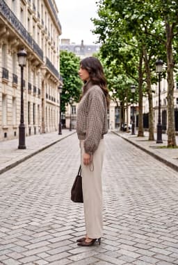 Γυναικείο Καرո Zipped Jacket Μπεζ Κόκκινο με Φόδρα