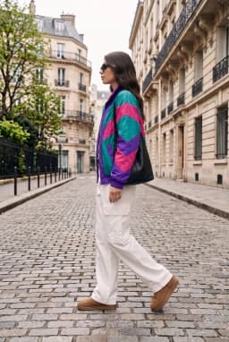 Giacca a Vento Retrò Anni '90 Colorblock Foderata da Donna