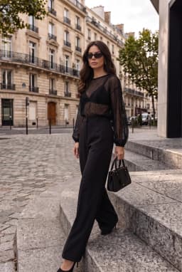 Damen Transparente Metallic-Bluse mit U-Boot-Ausschnitt und Fledermausärmeln — Schwarz