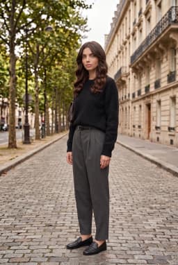 Damen Pullover mit Rundhalsausschnitt aus Strukturiertem Strick — Schwarz
