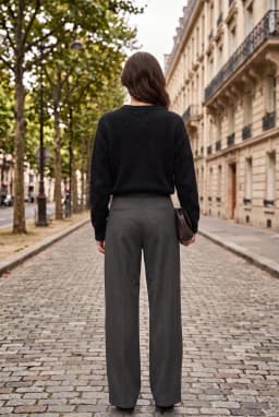 Damen Pullover mit Rundhalsausschnitt aus Strukturiertem Strick — Schwarz
