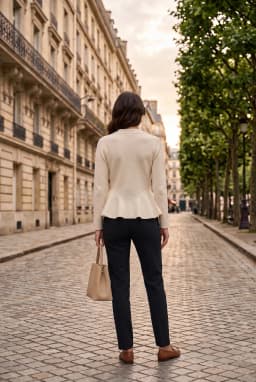 Cardigan Peplo da Donna con Zip e Scollo a V - Pietra — Pietra
