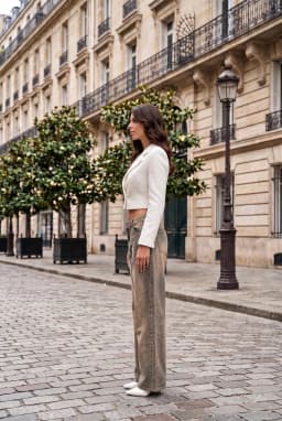 Dames Witte Tweed Cropped Blazer Jas met Gouden Knopen