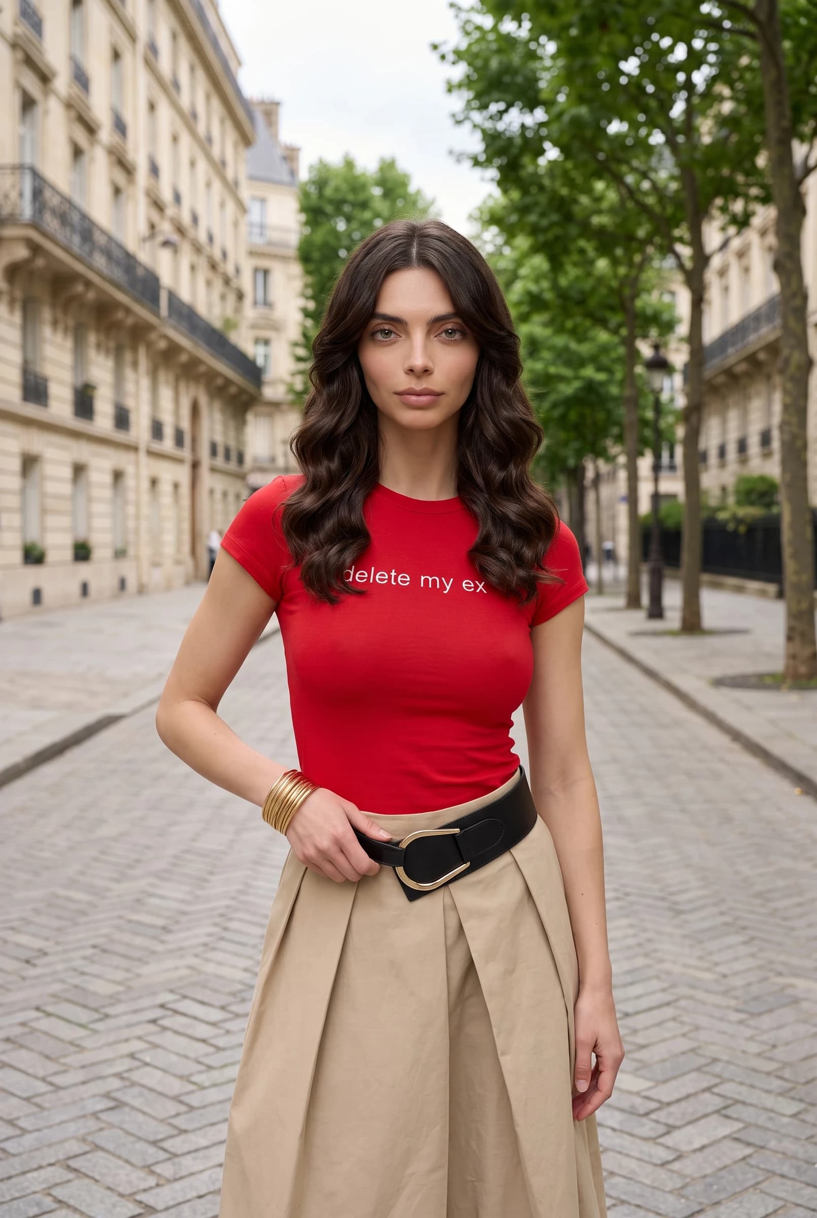 Camiseta Cropped Feminina Estampada - Baby Tee Vermelha com Frase